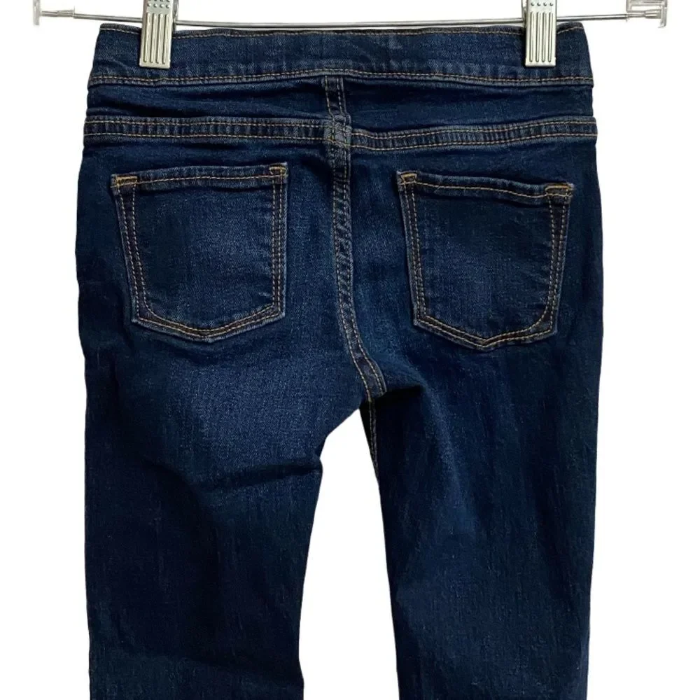 Old Navy Kids Pull-On Skinny Jeans Size S (6-7) Adjustable Waist Dark Wash Denim